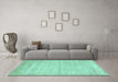 Machine Washable Solid Turquoise Modern Area Rugs in a Living Room,, wshabs4291turq