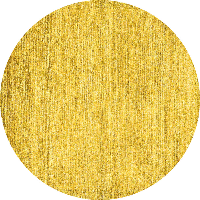 Round Solid Yellow Modern Rug, abs4291yw