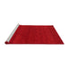 Sideview of Machine Washable Abstract Red Rug, wshabs4292