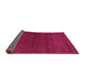 Sideview of Abstract Purple Modern Rug, abs4292pur