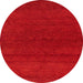 Round Machine Washable Abstract Red Rug, wshabs4292