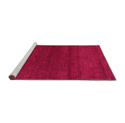 Sideview of Machine Washable Abstract Pink Modern Rug, wshabs4292pnk