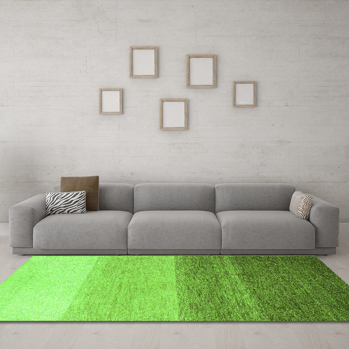Machine Washable Abstract Green Modern Area Rugs in a Living Room,, wshabs4293grn