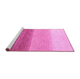 Sideview of Machine Washable Abstract Pink Modern Rug, wshabs4293pnk