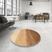 Round Abstract Red Modern Rug in a Office, abs4293