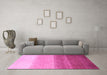 Machine Washable Abstract Pink Modern Rug in a Living Room, wshabs4293pnk