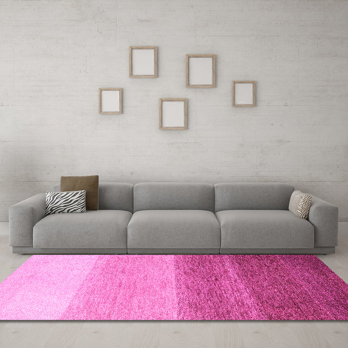 Machine Washable Abstract Pink Modern Rug in a Living Room, wshabs4293pnk