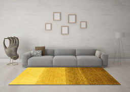 Machine Washable Abstract Yellow Modern Rug in a Living Room, wshabs4293yw