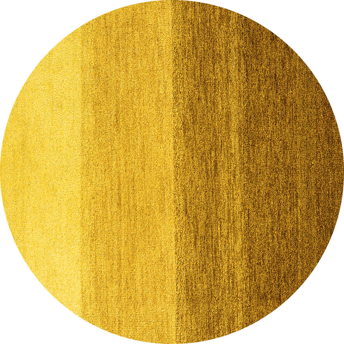 Round Machine Washable Abstract Yellow Modern Rug, wshabs4293yw