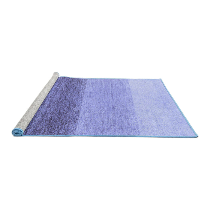 Sideview of Machine Washable Abstract Blue Modern Rug, wshabs4293blu