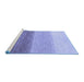 Sideview of Machine Washable Abstract Blue Modern Rug, wshabs4293blu