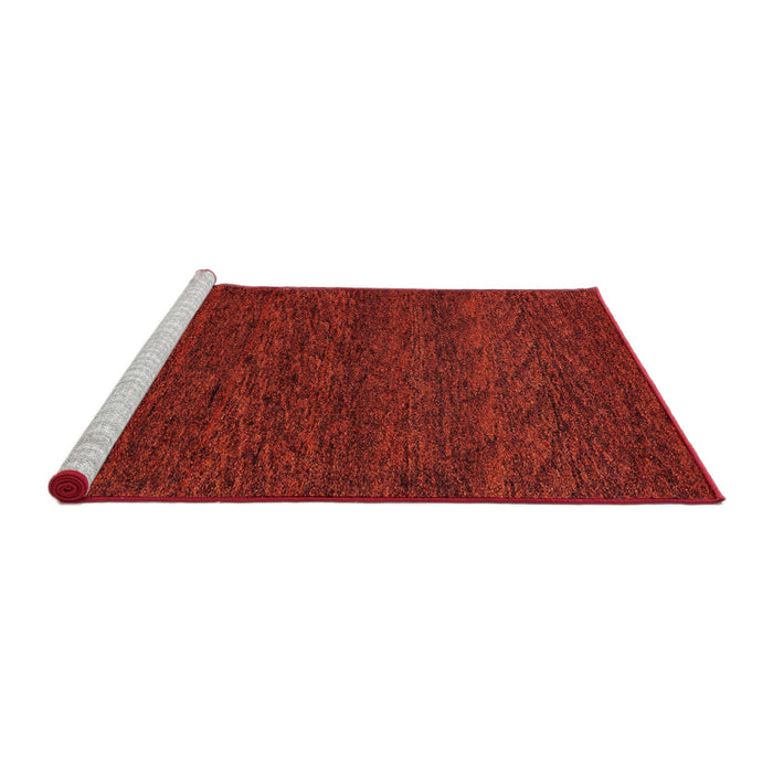 Sideview of Machine Washable Abstract Tomato Red Rug, wshabs4294