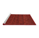 Sideview of Machine Washable Abstract Tomato Red Rug, wshabs4294