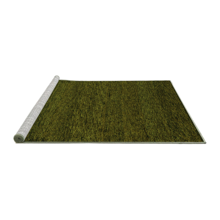 Sideview of Machine Washable Abstract Green Modern Area Rugs, wshabs4294grn
