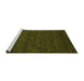 Sideview of Machine Washable Abstract Green Modern Area Rugs, wshabs4294grn