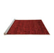 Sideview of Machine Washable Abstract Orange Modern Area Rugs, wshabs4294org