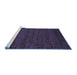 Sideview of Machine Washable Abstract Blue Modern Rug, wshabs4294blu