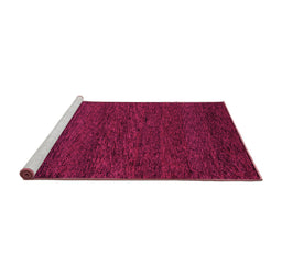 Sideview of Machine Washable Abstract Pink Modern Rug, wshabs4294pnk