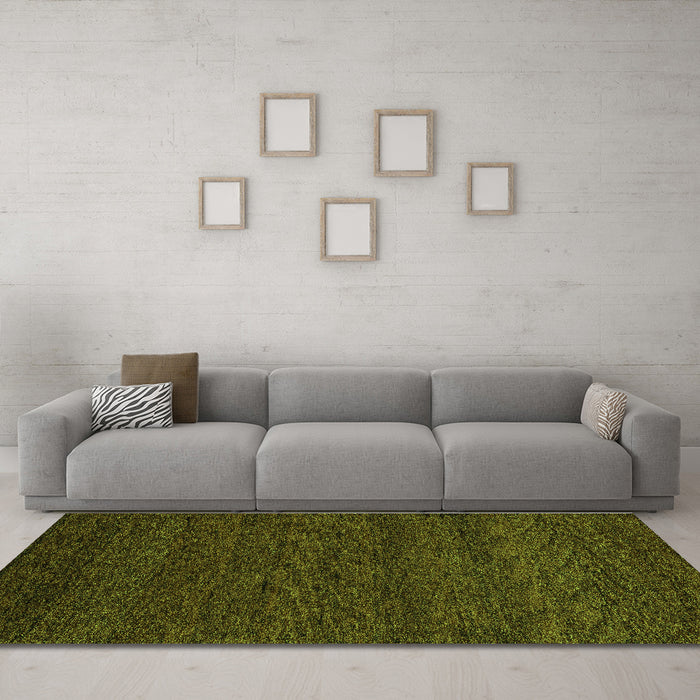 Machine Washable Abstract Green Modern Area Rugs in a Living Room,, wshabs4294grn