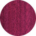 Round Machine Washable Abstract Pink Modern Rug, wshabs4294pnk