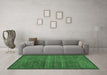 Machine Washable Abstract Emerald Green Modern Area Rugs in a Living Room,, wshabs4295emgrn