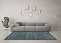 Machine Washable Abstract Light Blue Modern Rug, wshabs4295lblu