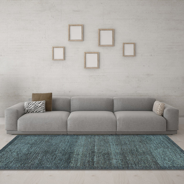 Machine Washable Abstract Light Blue Modern Rug in a Living Room, wshabs4295lblu