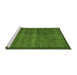 Sideview of Machine Washable Abstract Green Modern Area Rugs, wshabs4295grn