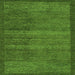 Square Machine Washable Abstract Green Modern Area Rugs, wshabs4295grn