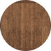 Round Abstract Brown Modern Rug, abs4295brn