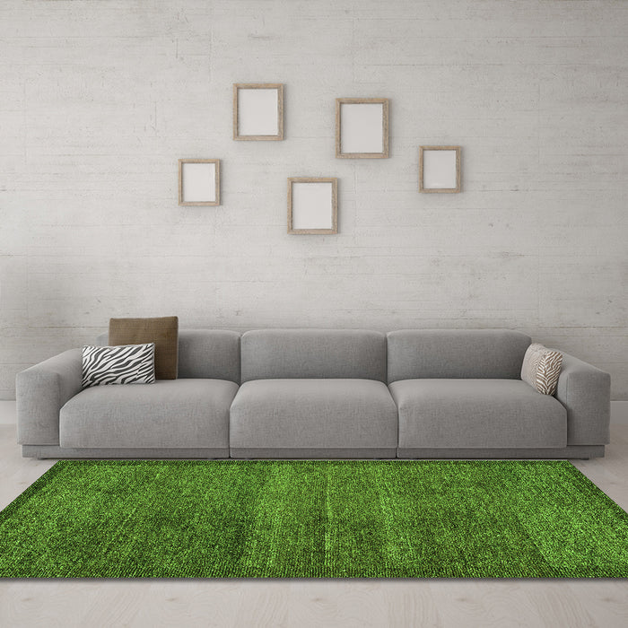 Machine Washable Abstract Green Modern Area Rugs in a Living Room,, wshabs4295grn