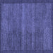 Square Abstract Blue Modern Rug, abs4295blu