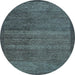 Round Abstract Light Blue Modern Rug, abs4295lblu