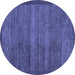 Round Machine Washable Abstract Blue Modern Rug, wshabs4295blu