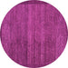 Round Abstract Pink Modern Rug, abs4295pnk