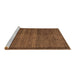 Sideview of Machine Washable Abstract Brown Modern Rug, wshabs4295brn