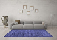 Machine Washable Abstract Blue Modern Rug, wshabs4295blu