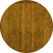 Round Abstract Yellow Modern Rug, abs4295yw