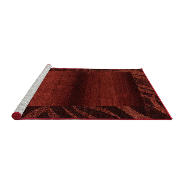 Sideview of Machine Washable Abstract Saffron Red Rug, wshabs4296