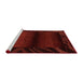 Sideview of Machine Washable Abstract Saffron Red Rug, wshabs4296