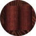 Round Machine Washable Abstract Brown Modern Rug, wshabs4296brn