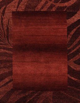 Abstract Saffron Red Modern Rug, abs4296