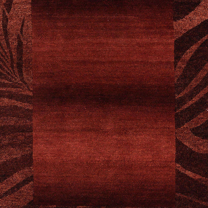 Machine Washable Abstract Saffron Red Rug, wshabs4296