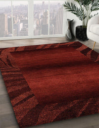 Abstract Saffron Red Modern Rug, abs4296