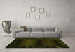 Machine Washable Abstract Green Modern Area Rugs in a Living Room,, wshabs4296grn