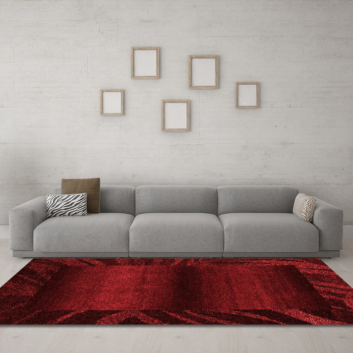 Modern Red Washable Rugs