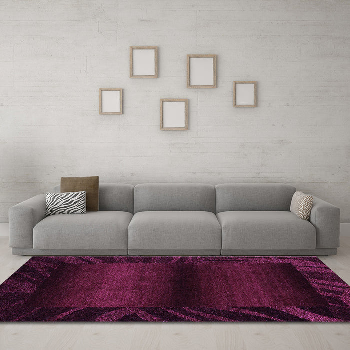 Machine Washable Abstract Purple Modern Area Rugs in a Living Room, wshabs4296pur