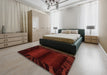 Abstract Saffron Red Modern Rug in a Bedroom, abs4296