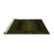 Sideview of Machine Washable Abstract Green Modern Area Rugs, wshabs4296grn