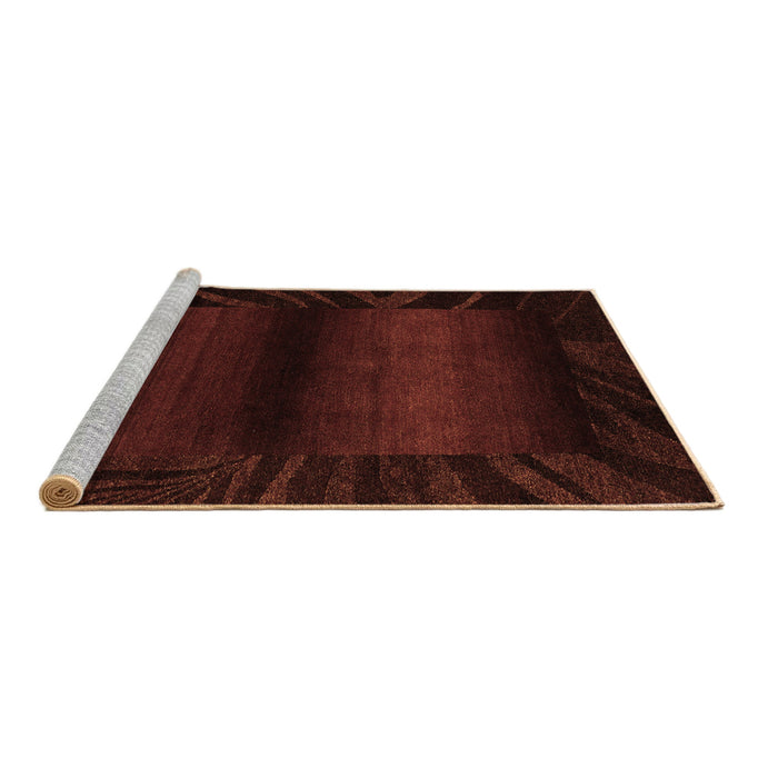 Sideview of Machine Washable Abstract Brown Modern Rug, wshabs4296brn